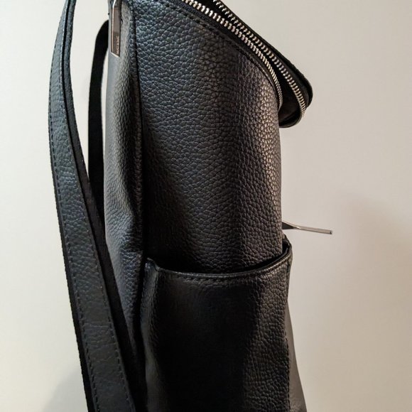 Black Leather Backpack - Picture 5 of 7